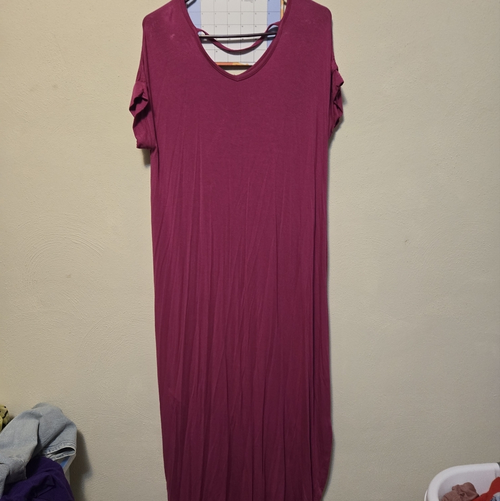 LULAROE MACY V- NECK MAXI DRESS - Picture 2 of 7